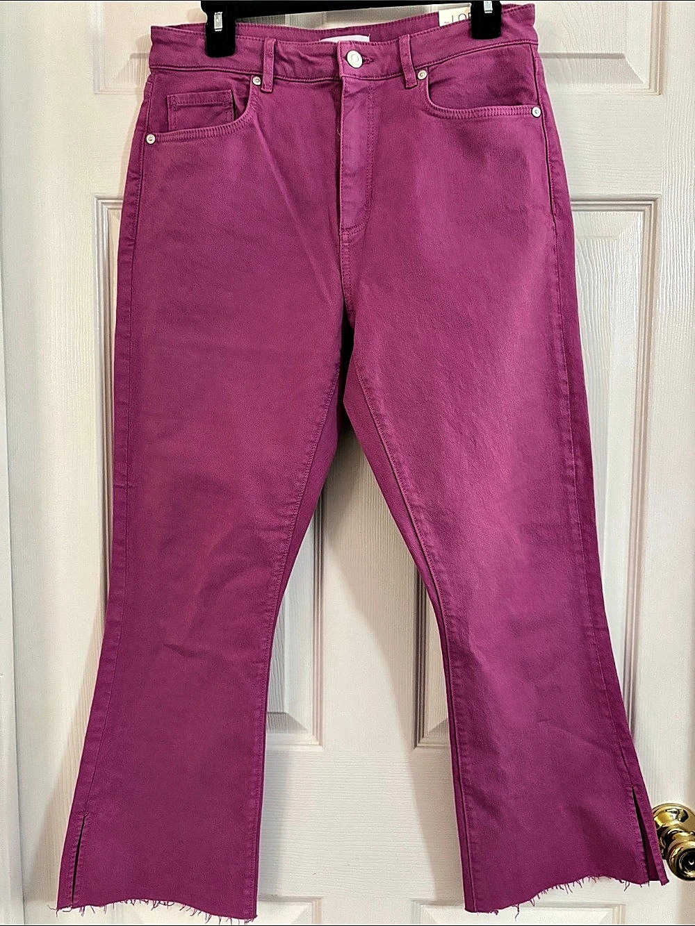Madewell The Kick Crop High Rise Cropped Jeans Pink Waist 28/6
